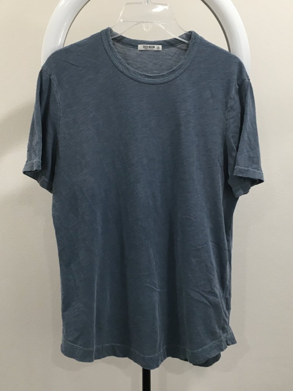 BUCK MASON Blue Short Sleeve Crewneck Cotton Tee Shirt T-Shirt